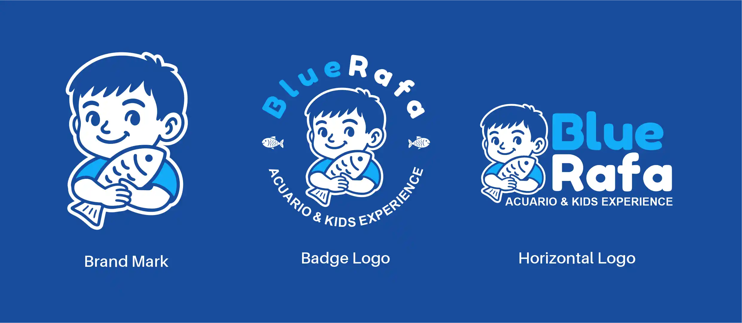 Logos de BlueRafa para acuario infantil, creando una experiencia educativa para niños.